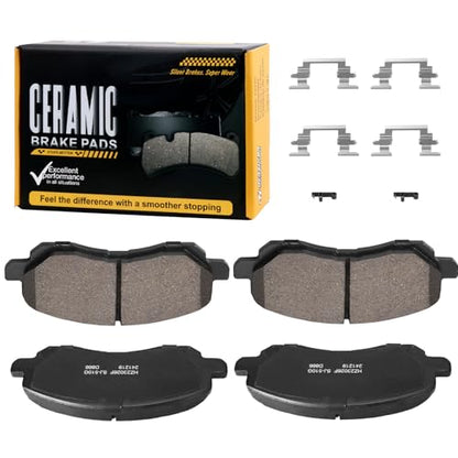 D866 Front Semi-Metallic Disc Brake Pad Set Fit For Jeep Compass/Patriot 2007-2008,For Dodge Caliber 2008-2009 R/T, For Chrysler Sebring 2001-2003, For Mitsubishi Eclipse/Galant 2001-2012 - style: HZ866