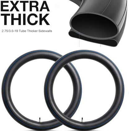 Heavy Duty 2.75/3.00-19 Inner Tube 80-19 100-19 Dirt Bike Tubes with TR4 Straight Valve Stem Replacement for CRF KLX TTR Motocross Pit Dirt Bike Motorcycle 2-Pack