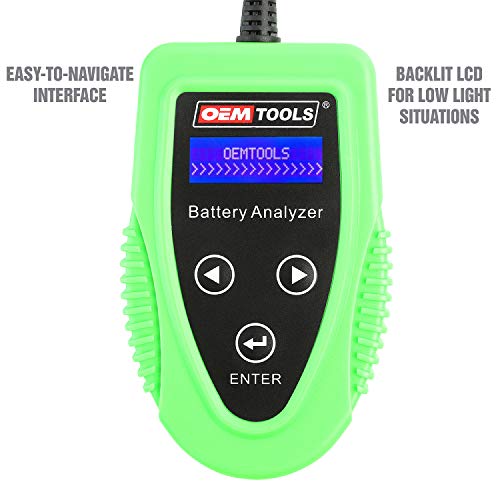 OEMTOOLS 24359 Digital Car Battery Tester, Gifts for Men, Dad Gifts, 12V Battery Diagnostic Tool, 200-1200 CCA Load Capacity, Charging, Cranking, and Starter Tester