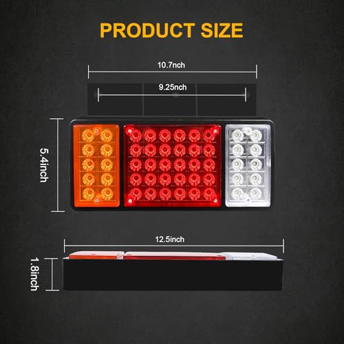2 Pack 50 LED Trailer Tail Lights Bar Kit, Super Bright Waterproof - color: Tail Lights-F