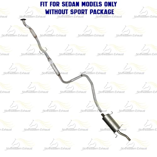 Exhaust Resonator Pipe & Muffler System Kit Compatible with Mercury Tracer 1997-1999 2.0L | Stainless Steel | Northeastern Exhaust | Includes Gasket, Clamps and Bolt Kit | Direct-Fit Replacement
