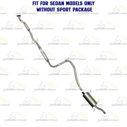 Exhaust Resonator Pipe & Muffler System Kit Compatible with Mercury Tracer 1997-1999 2.0L | Stainless Steel | Northeastern Exhaust | Includes Gasket, Clamps and Bolt Kit | Direct-Fit Replacement