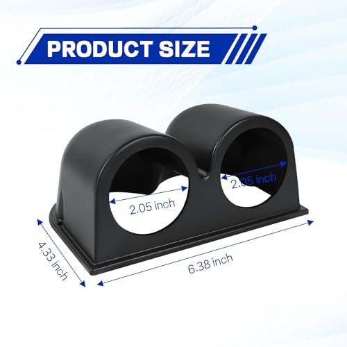 wuyaoyao Universal 2" 52mm Dual Hole Dash Gauge Pod Holder, Black - color: Black, size: 2-Hole