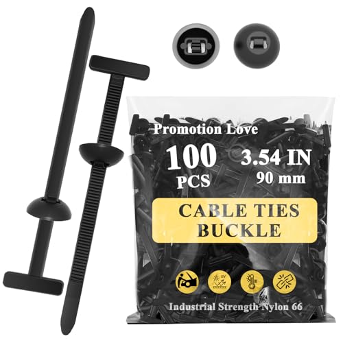 100PCS Nylon Universal Cable Tie Buckle for Car, Heavy Duty Plastic Rivet T Zip Ties Style, Grip Auto Zip Tie Buckles, Automotive Zipper Clips, Ziplock Pro Cable Ties