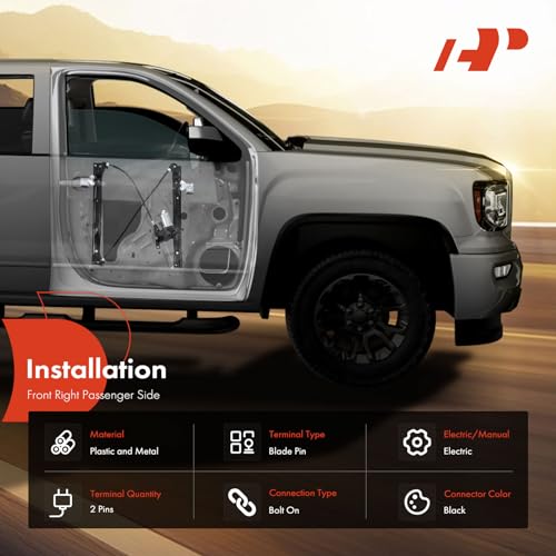 A-Premium Front Passenger Side Power Window Regulator with Motor (2-Pin) - style: Front Passenger(RH)
