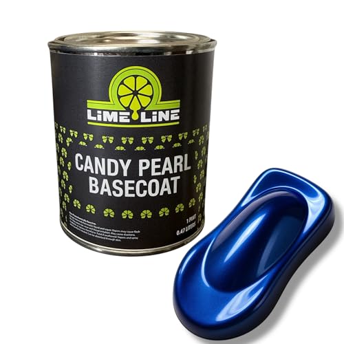 LiME LiNE Candy Pearl Basecoat – All-In-One Base, Pearl & Candy Color | Tri-Stage Look in One Step | Full-Coverage Candy Look: Must be Cleared with 2K Clearcoat (Cobalt Blue, 1 Pint) - color: Cobalt Blue, size: 16 Fl Oz (Pack of 1)
