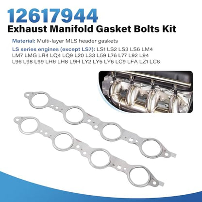 12617944 Exhaust Manifold Header Gasket with Bolts