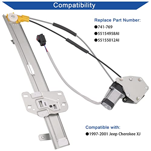 Obaee Window Regulator with Motor Front Right Passenger Side, OE 741-769 - size: Front Right Passenger Side