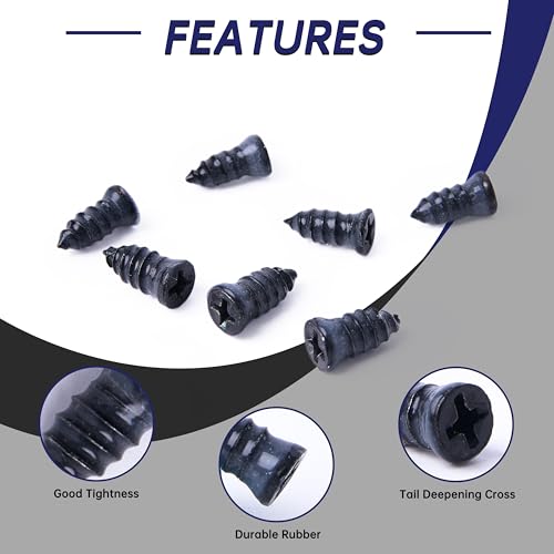 82PCS Tire Repair Screws, Heavy Duty Tire Plug Kit Screw Type, Screw in Plugs, Vacuum Rubber Nails, Tubeless Patch Kit for Car Motorcycle Truck SUV with Tread Depth Gauge