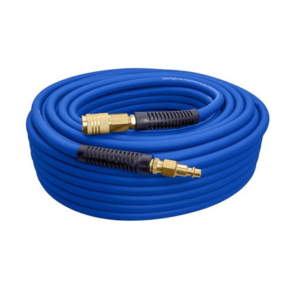 Estwing E38100PVCR 3/8" x 100' PVC / Rubber Hybrid Air Hose with 1/4" Brass Fittings, 3/8 x 100 - size: 3/8” x 100’