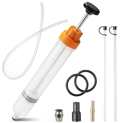 FOUR UNCLES 500cc Fluid Transfer Syringe with Hose for Oil Service - size: 500cc(70cm hose)