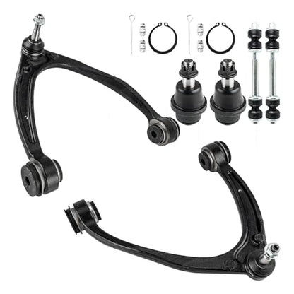 KAX 6pcs Front Upper Control Arms Kit for Silverado Sierra 1500 2007-2016 | for Tahoe, Yukon, Suburban, Escalade, Avalanche 2007-2013, Lower Ball Joints, Sway Bar Links, K80669 K80670 K500007 - size: Silverado 1500 2007-2016