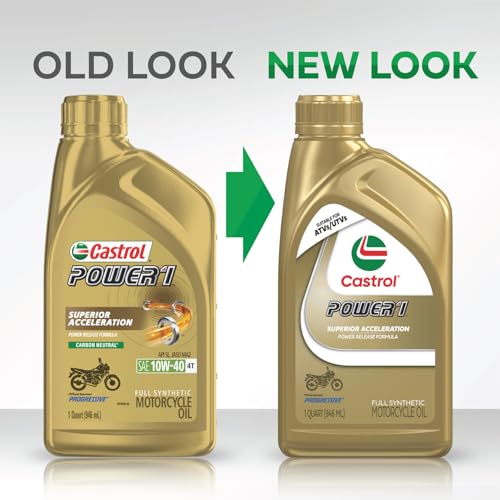 Castrol Power1 V-Twin 20W-50 Full Synthetic Motorcycle Oil, 1 Quart, Pack of 6 - size: 1 Quart, Pack of 6