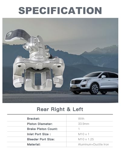 Rear Disc Brake Caliper Left & Right, Compatible with 2006-2015 Honda Civic EX(L) Si, 2009-2015 Civic Hybrid(L), Civic MUGEN Si, Acura ILX, Rear Driver & Passenger Side, Replace 19B3299/98 - size: 19B3299-L&R