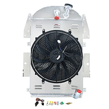 Aluminum Radiator For 1934-1936 1935 Chevy Pickup Truck Master L6 V8 4 Row Core Radiators + Shroud Fan + Relay