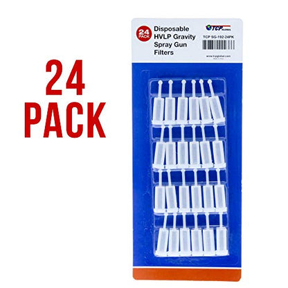 TCP Global Disposable HVLP Gravity Spray Gun Filters Fine Mesh (Pack of 24)