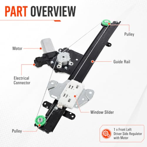 Front Left Driver Side Power Window Regulator w/Motor Electric Compatible with Sentra 2013-2019 751-394 80721-3SG0A - style: Front Driver Side