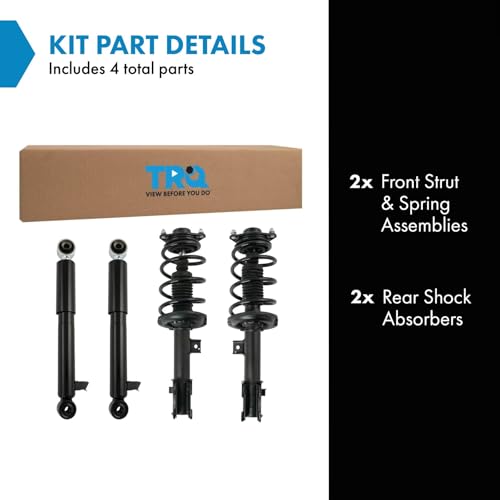 TRQ Front and Rear Complete Strut Assembly & Shock Absorber Kit Complete