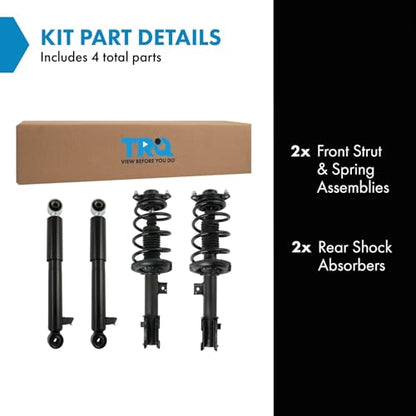 TRQ Front and Rear Complete Strut Assembly & Shock Absorber Kit Complete