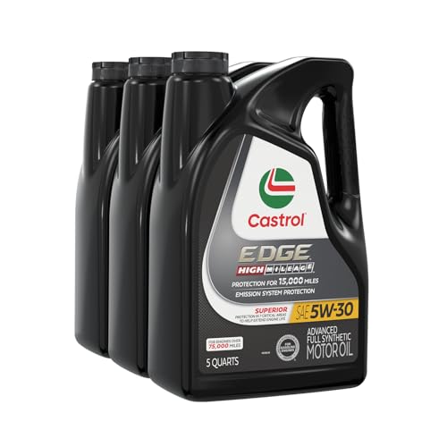 Castrol EDGE High Mileage 5W-30 Advanced Full Syn Motor Oil, 5 Qt, 3 Pack - size: 5 Quarts (Pack of 3)