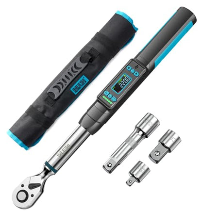 Seesii 3/8" Digital Torque Wrench, 0-162 ft-lb/0-220 N·m, ±2% Accuracy