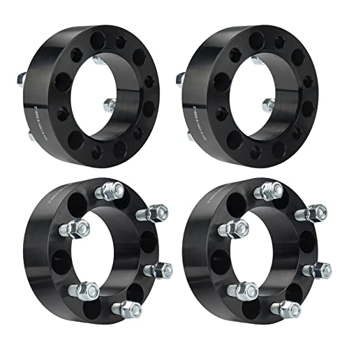 PHILTOP 6x5.5 Lug-Centric Wheel Spacers 2 inch for GMC Sierra 1500 - color: Black, size: 6x5.5" -108mm -M14x1.5 -2" thick