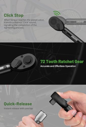 3/8 Drive Clic Torque Wrench Inch Pound, 7.38-81.18 ft.lb, ±3% Accuracy, Adjustable Torque Wrench for Bike, Motorcycle, Car Spark - size: 7.38-81.18 ft-lb (4 pcs)