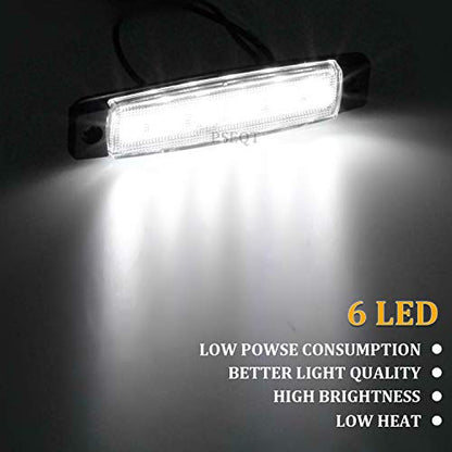 PSEQT 10 Pcs LED Rock Strip Lights Car Underglow Wheel Fender Well Lighting Kits Waterproof for Golf Cart Wrangler Offroad Truck RV UTV ATV Snowmobile (White) - color: White