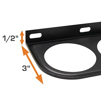 GlowShift Universal Black Triple Gauge Mounting Bracket Pod Holder