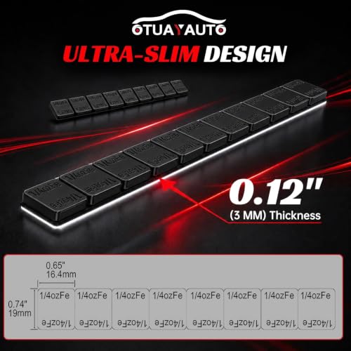 OTUAYAUTO 1/4oz 576pcs Black Adhesive Stick-On Wheel Weights 144oz/Box - color: Black, size: 576 PCS