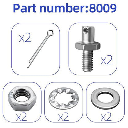(2-Pack) Throttle Cable Adapter Stud Kit #8009 Compatible with 1977 & Later Chevrolet Models (Includes Nut, Washers, Cotter Pin)