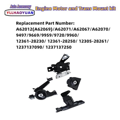 Yllhaoyuan Complete Set of 4 Motor Mounts for 2008-2015 Scion xB 2.4L - size: 2008-2015 Scion xB 2.4L