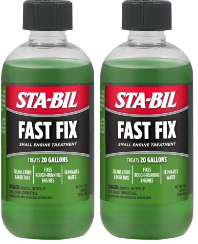STA-BIL Fast Fix - Small Engine Treatment, Cleans Carburetors and Injectors, Fixes Rough Running Engines, Eliminates Water, Treats Up to 20 Gallons (22304), Green, 8oz (Pack of 2) - size: 8 Fl Oz (Pack of 2)