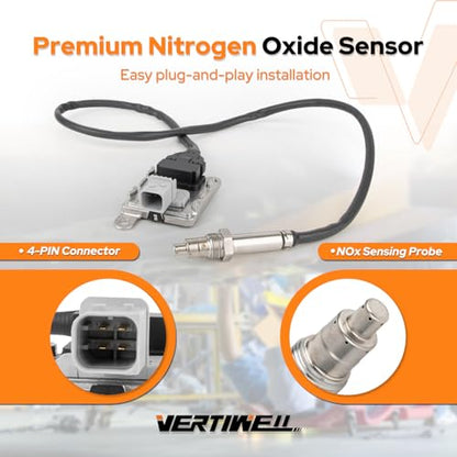 NOx Sensor Inlet Upstream Nitrogen Oxide Sensor Compatible with Freightliner Cascadia Peterbilt 579 Kenworth T680 International Cummins ISX 11.9 15.0 2010-2016 Replaces 904-6009 3687930