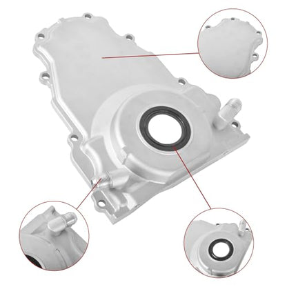 Alum LS Front Timing Cover w/Crank Gasket & Bolts Set-10AN 551589 - size: Gen 3 GM LS Series -10AN 551589