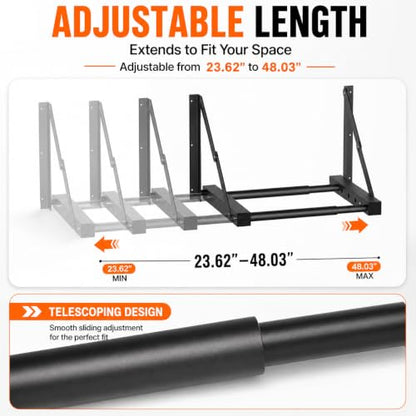 TRUSOON Wall-Mounted Folding Tire Rack, 600lb Capacity, 24-48 in Wide