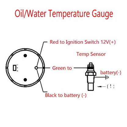 ESUPPORT Car 2" 52mm Digital Water Temp Gauge Temperature Meter Kit - color: Water Temp Gauge