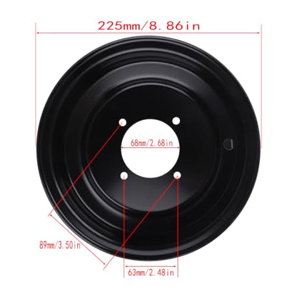 8 inch Front Wheel Rim Hub with 3 Holes Fits for 19x7.0-8 Tires Most ATV Go Kart Off-Road Dirt Pit Bike Quad Dirt Bikes (4 Holes 8" ATV Wheel Rim)