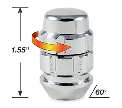 Gorilla Automotive (71641X) 14mm x 1.50 Thread Size Acorn Chrome X2 Wheel Lock, (Pack of 4)