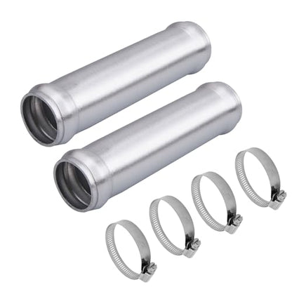 AC PERFORMANCE OD 3/4" Aluminum Tube Hose Joiner 2PCS with Clamps - size: 3/4" (19mm) - 2PCS