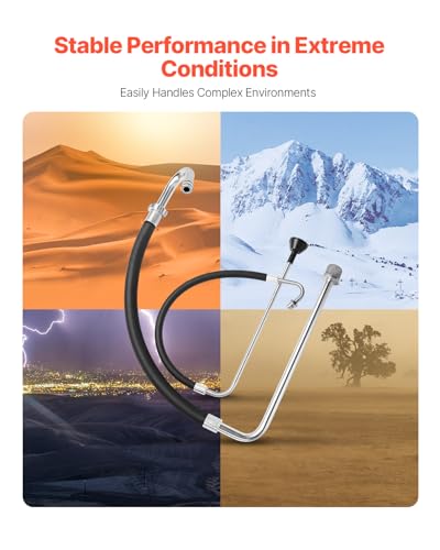 VEVOR Suction Hose Tube and Reflux Line Sets, Aluminum Alloy an Rubber Suction Hose and Reflux Line Set, Paint Sprayers Tool Part, Compatible with Multiple Airless Spraying/Line Painting Machine - size: 2 Pack