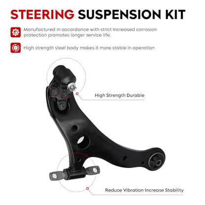 Front Lower Left Right Control Arm Assembly Fit for 2002 2003 Lexus ES300 2004-2006 ES330 RX330(Coil Spring) Highlander 2007-2009 RX350 2002-2006 Toyota Camry 2004-2008 Toyota Solara - 2pcs