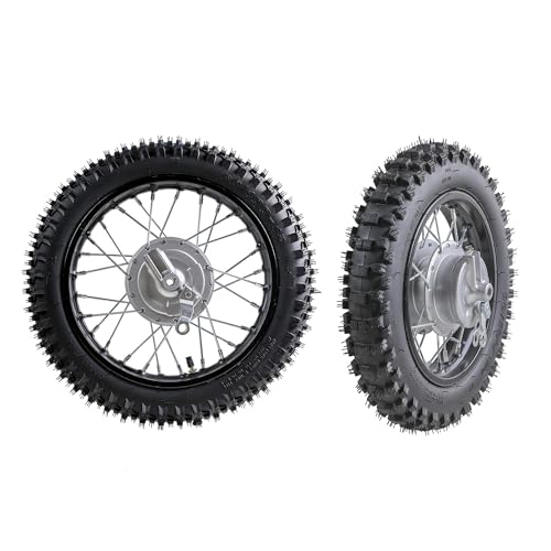 TDPRO 12’’ Front Wheel 60/100-12 & 10’’ Rear 80/100-10 Drum Brake Wheel for Dirt Pit Bike KLX110 KX65 Thumpstar 70cc-125c CRF50 XR50 Motorcycle