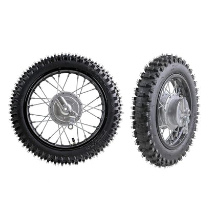 TDPRO 12’’ Front Wheel 60/100-12 & 10’’ Rear 80/100-10 Drum Brake Wheel for Dirt Pit Bike KLX110 KX65 Thumpstar 70cc-125c CRF50 XR50 Motorcycle