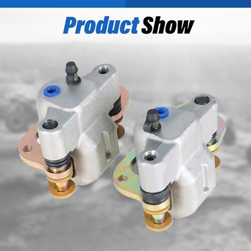 WFLNHB Front Rear Brake Calipers with Pads Replacement for Polaris Scrambler 400 500 2x4 4x4 1998 1999 2000 2001 2002 2003 2004