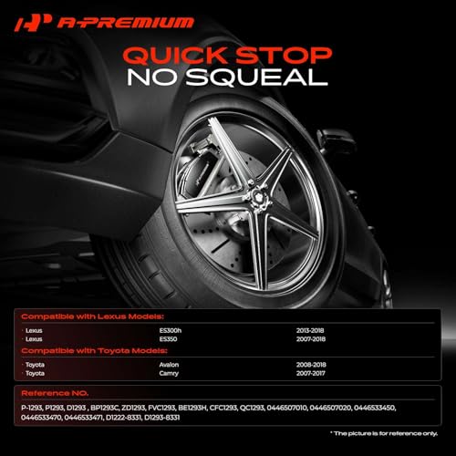A-Premium Front Ceramic Brake Pads Compatible with Toyota & Lexus - style: Front Side - P1293