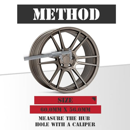 KitsPro 2.4Inch 60MM Wheel Center Caps, Pack of 4 (Matte Black, Outer 60MM, Inner 56MM) - color: Matte Black, size: Outer 60MM , Inner 56MM