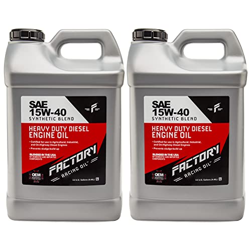 Factory Racing Oil 209903 Twin Pack SAE 15W-40 Synthetic Blend Diesel Engine Oil - API CK-4-5 Gallons (2x2.5 Gal bottles) - size: 5 Gallons - 15W-40