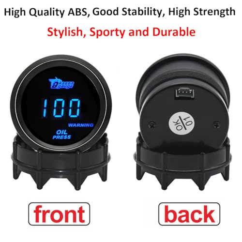 Car Oil Pressure Gauge 12V Auto Oil Press Gauge Psi 2" 52mm Meter - color: Blue Light Oil Press Psi