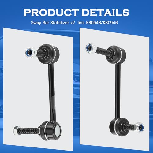 K80946 K80948 Front Stabilizer Sway Bar Link Kit for Toyota Tacoma 2005-2014 Base 4WD & Pre Runner RWD, for Tacoma 2015-2019 All Models - size: K80948 K80946